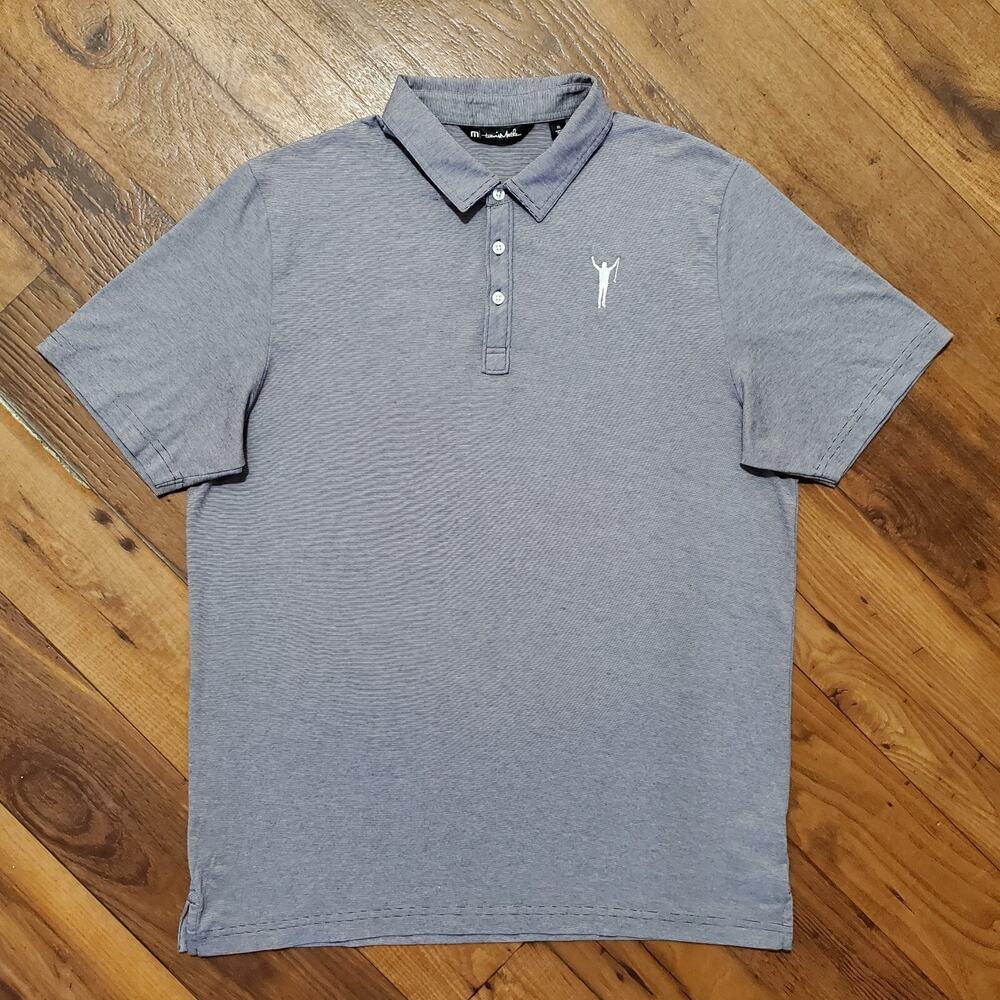 Travis Mathew Men's XL Golf Polo Shirt Purple Golfer Logo Cotton Blend Stretch